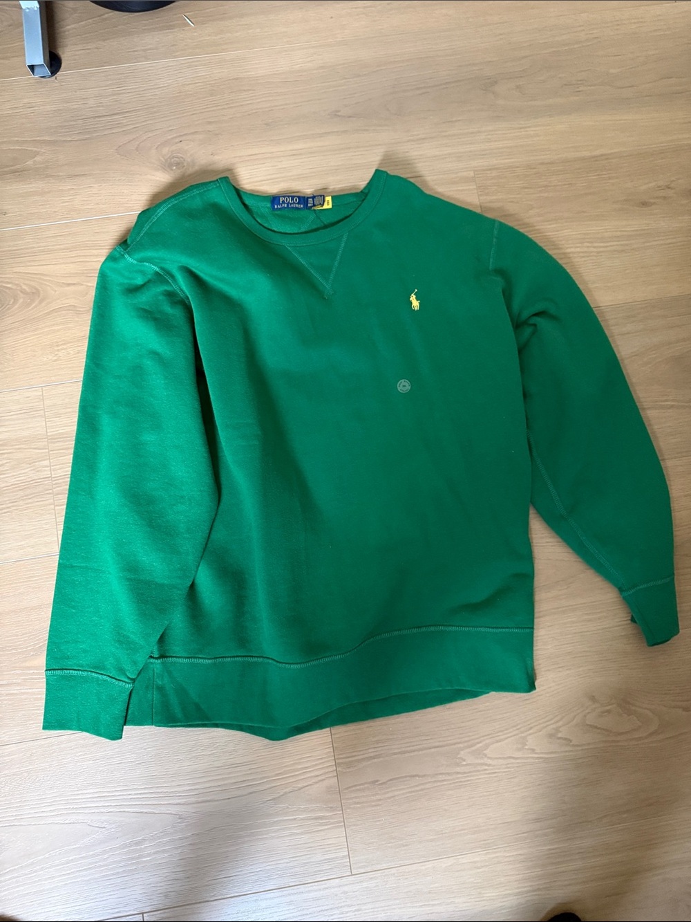 Polo by Ralph Lauren Emerald Green Crewneck Sweatshirt with Yellow Pony
